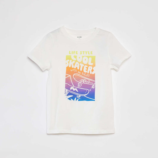 Camiseta estampada de manga corta BLANCO