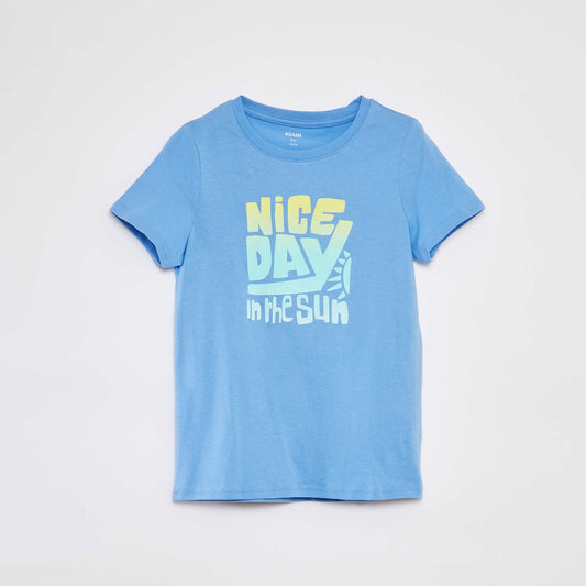 Camiseta estampada de manga corta AZUL