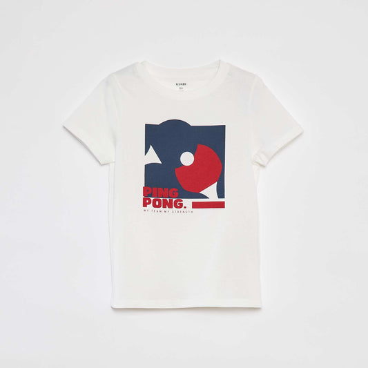 Camiseta estampada de manga corta BLANCO