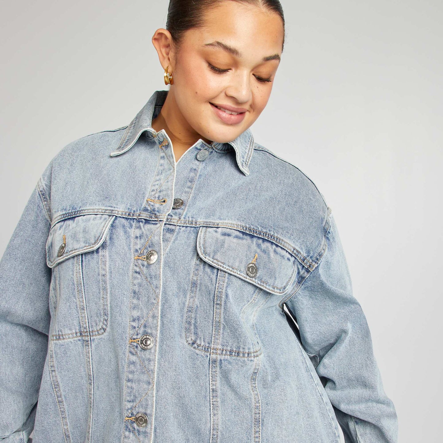 Campera vaquera de manga larga AZUL