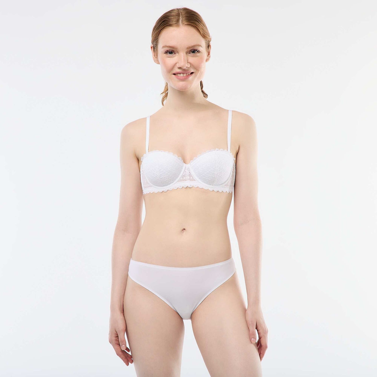 Braguita de microfibra y encaje BLANCO