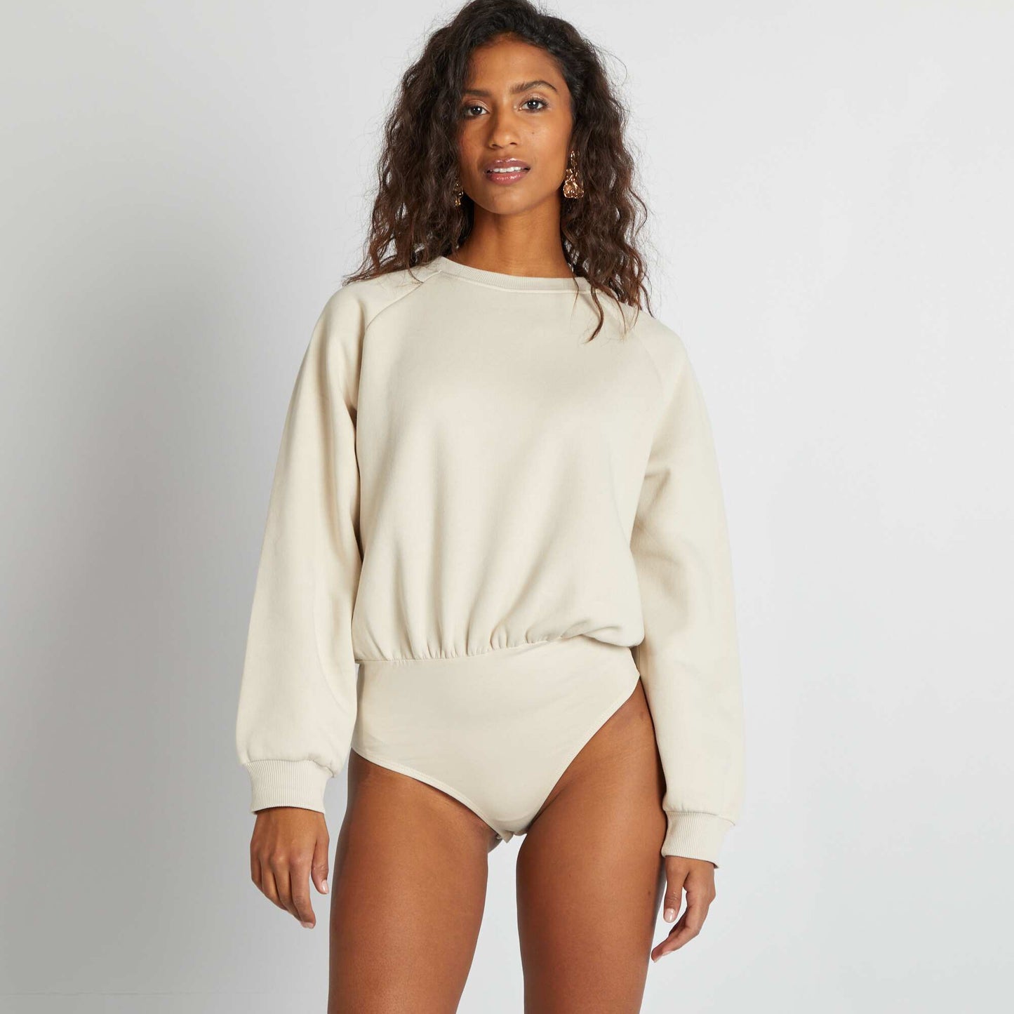Body tipo buzo de chándal BEIGE