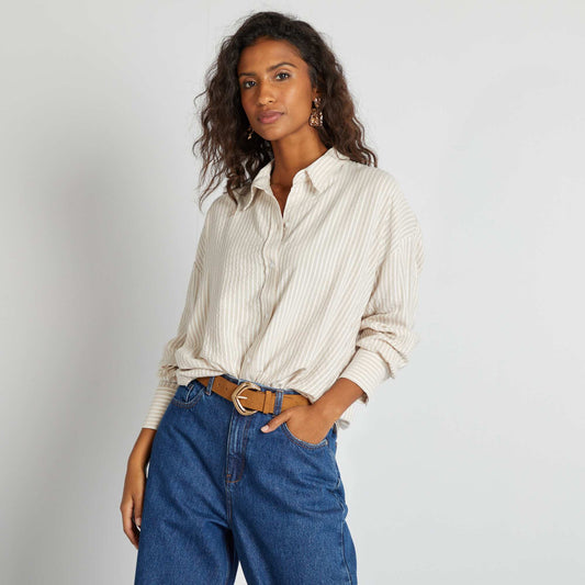 Camisa vaporosa oversize BEIGE