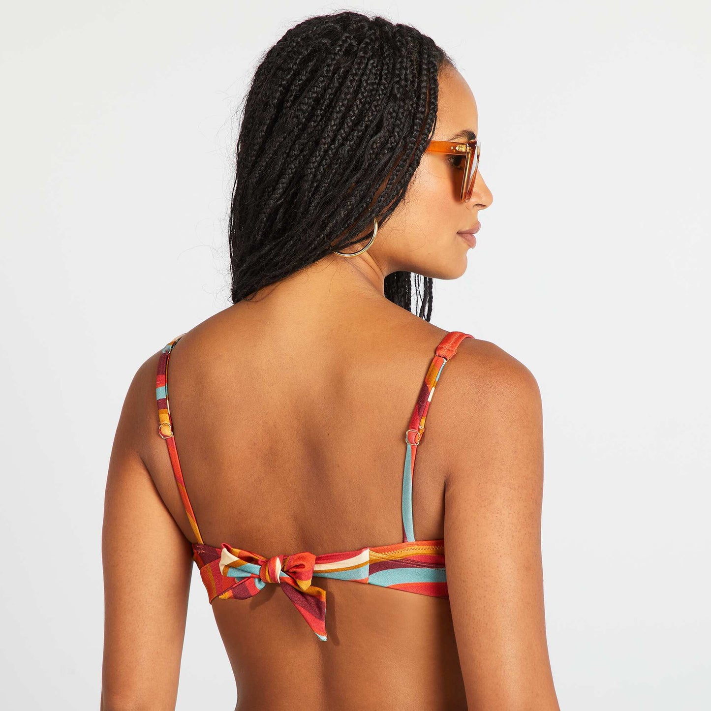 Sujetador de bikini estampado psicodélico NARANJA