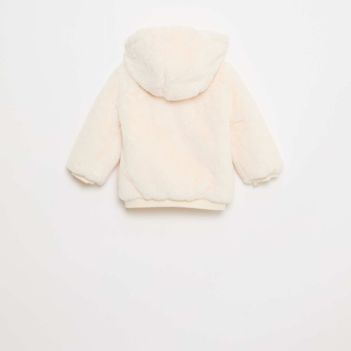Chaqueta de pelo sintético con capucha BLANCO