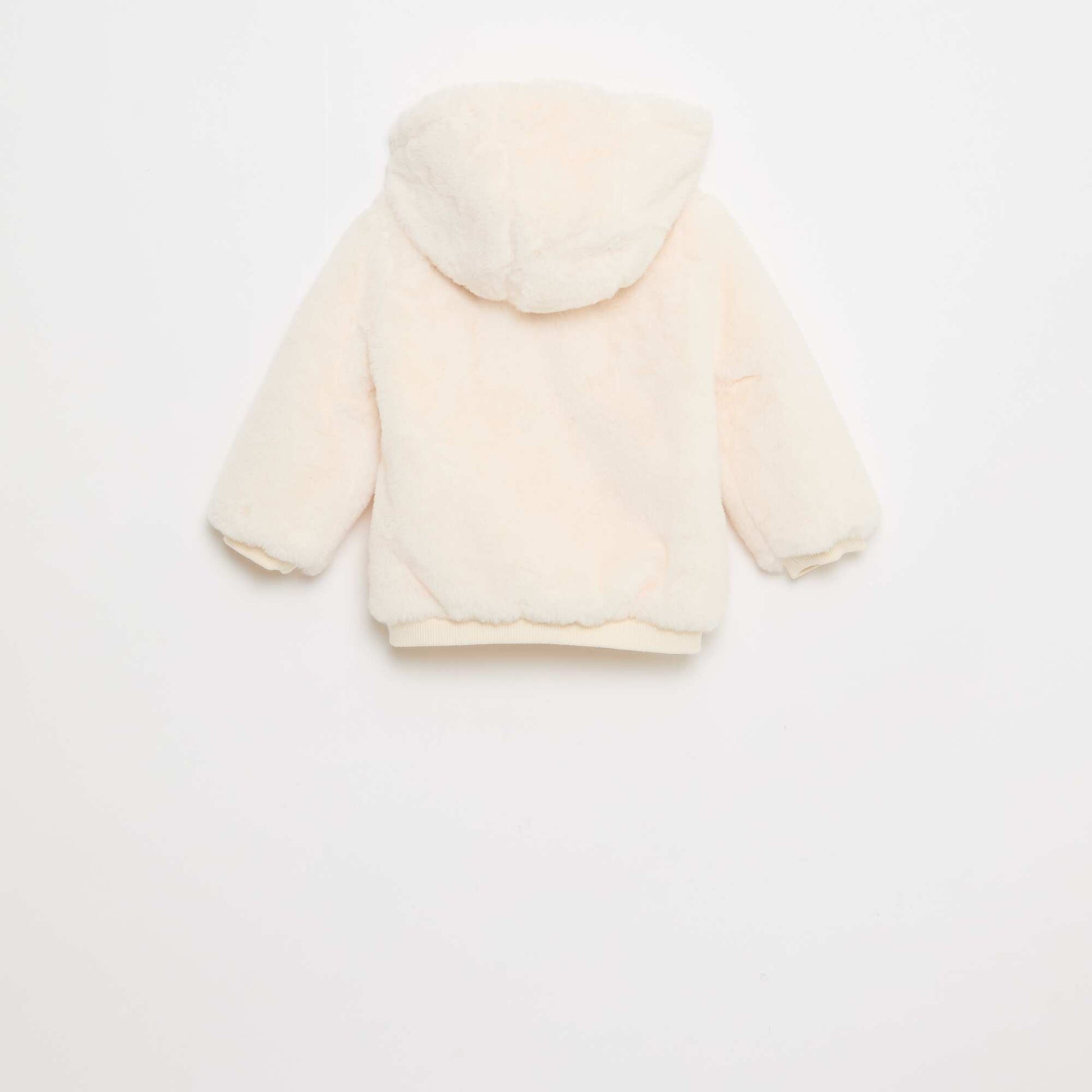 Chaqueta de pelo sintético con capucha BLANCO
