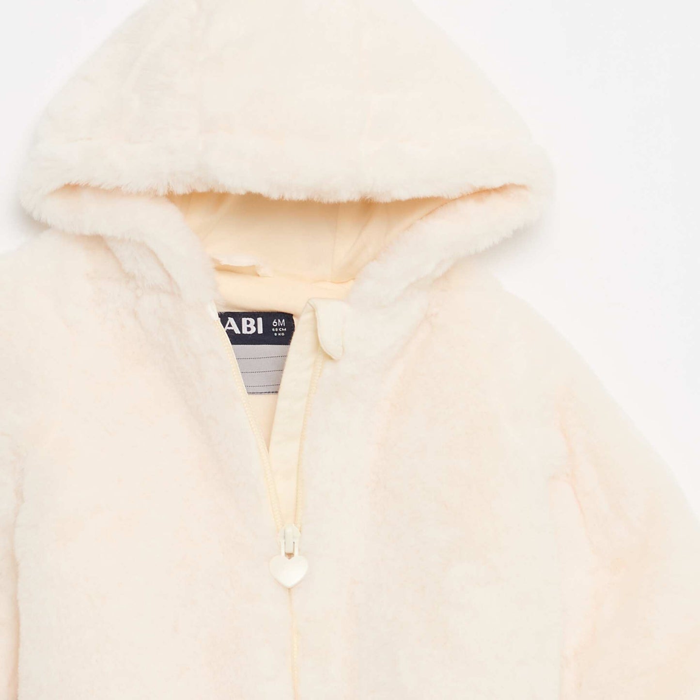 Chaqueta de pelo sintético con capucha BLANCO