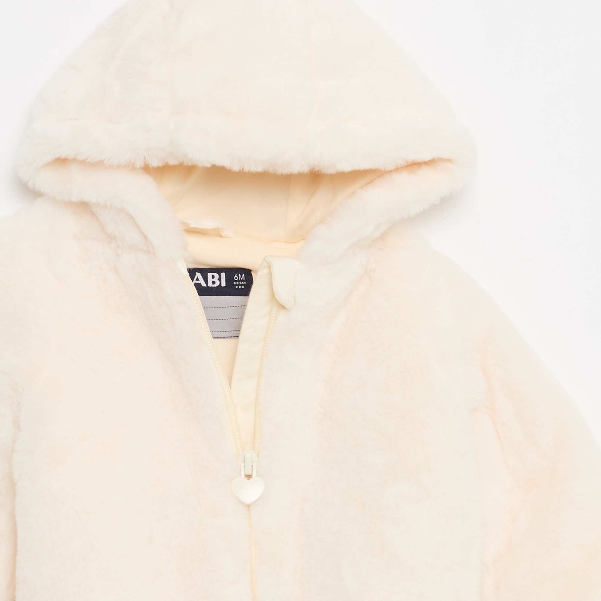 Chaqueta de pelo sintético con capucha BLANCO