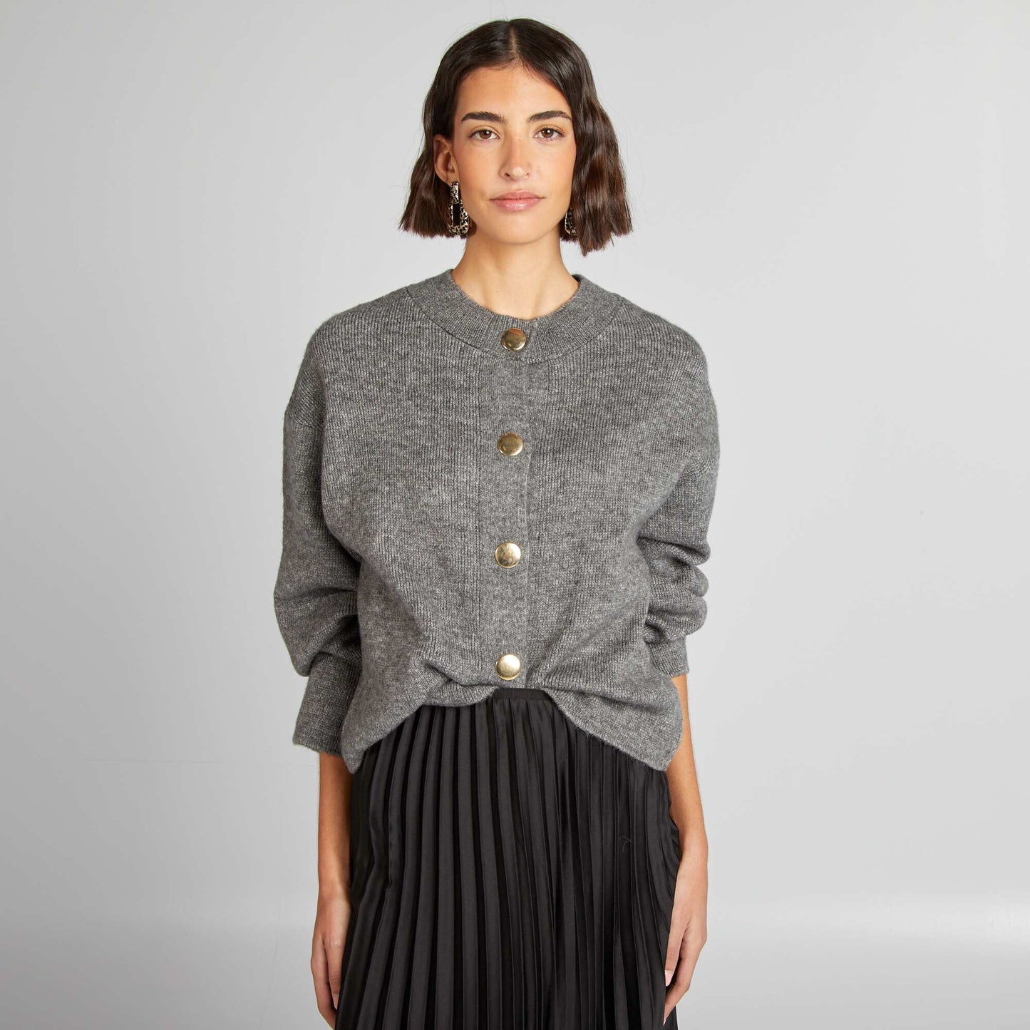 Chaqueta de punto fino GRIS