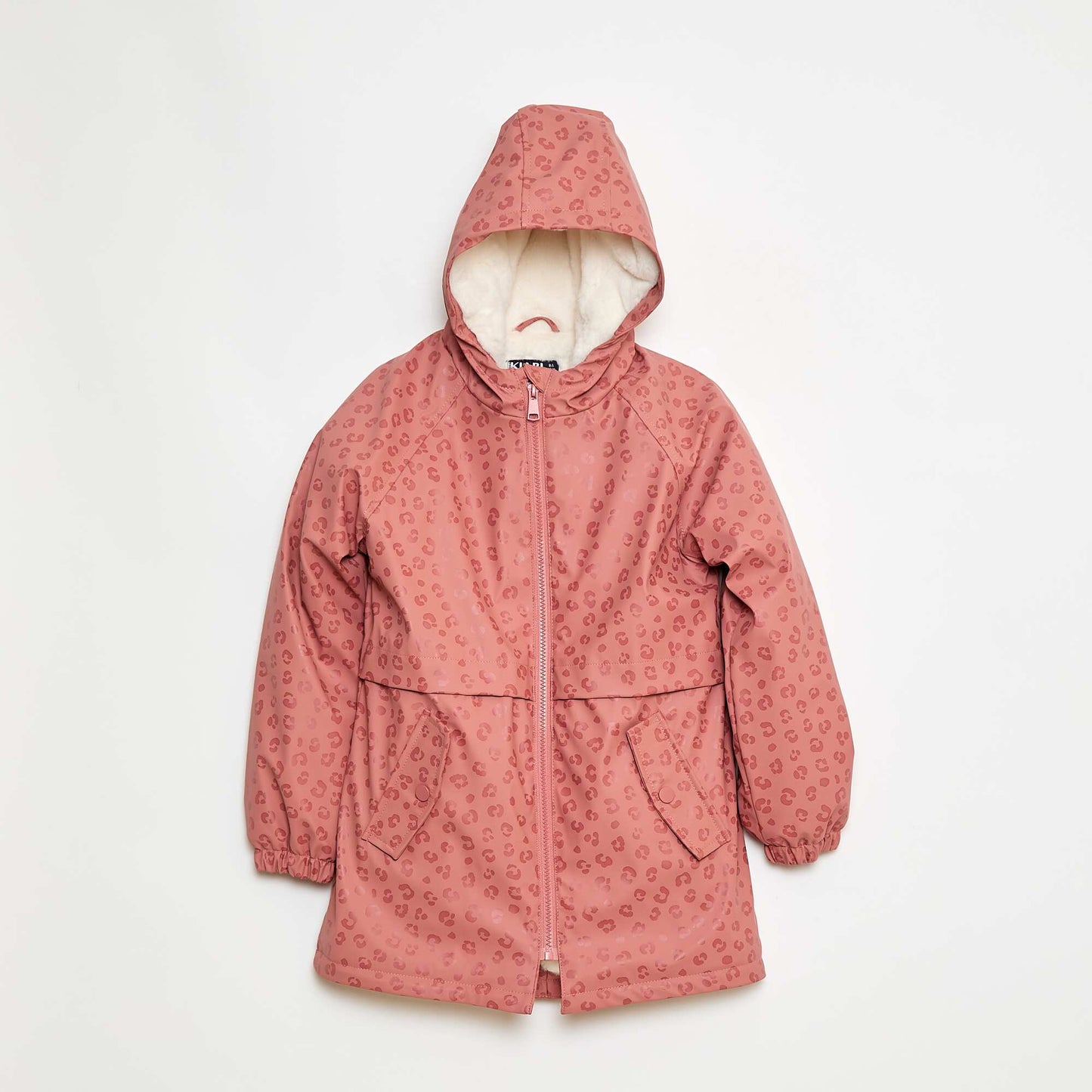 Parka impermeable con capucha totalmente forrada ROSA
