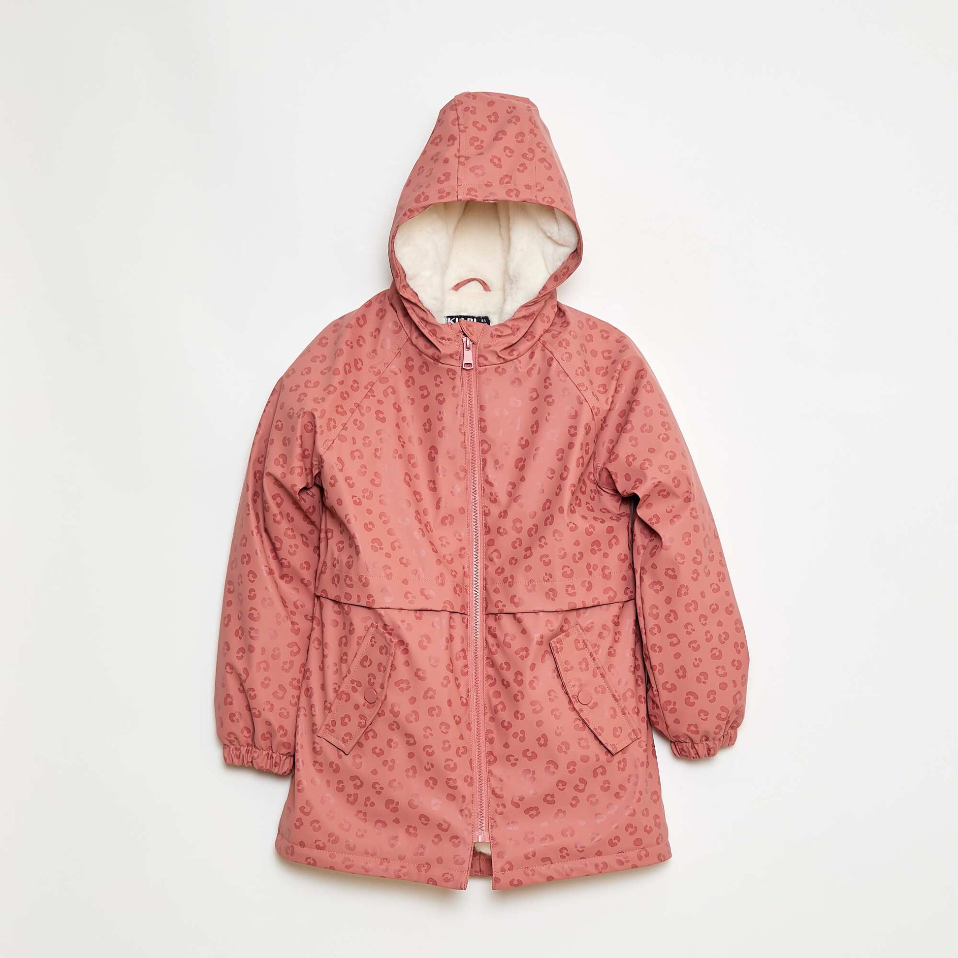 Parka impermeable con capucha totalmente forrada ROSA