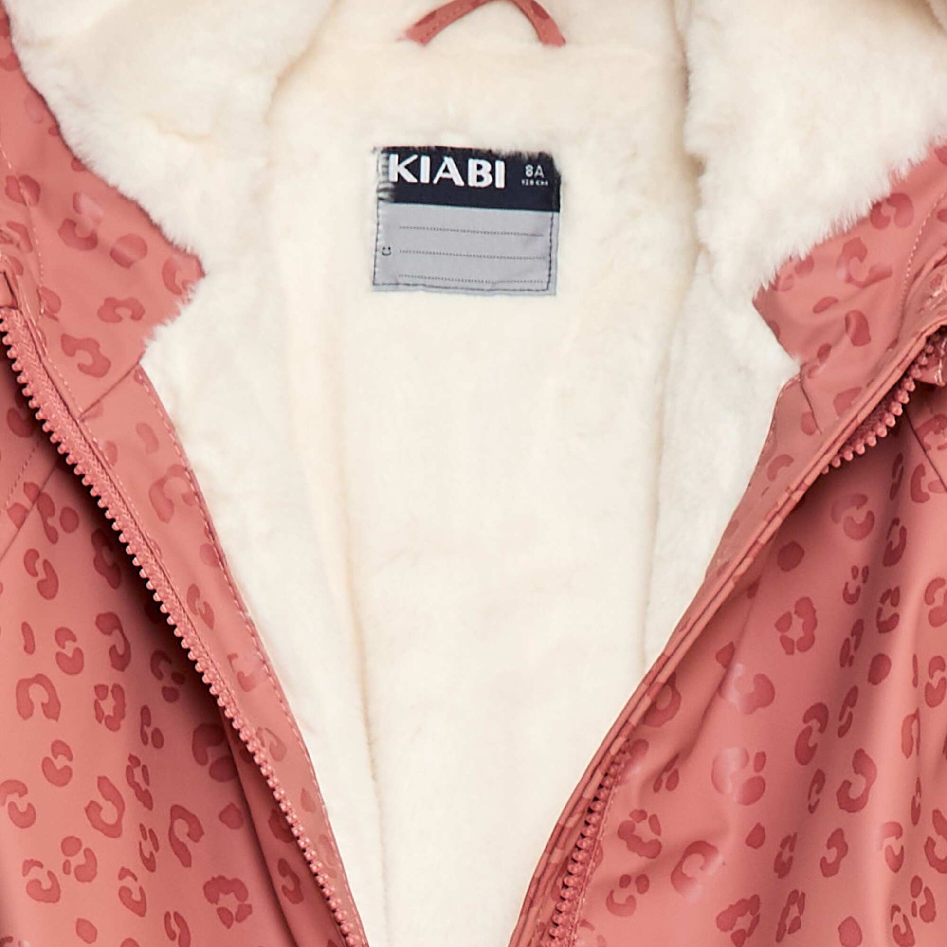 Parka impermeable con capucha totalmente forrada ROSA
