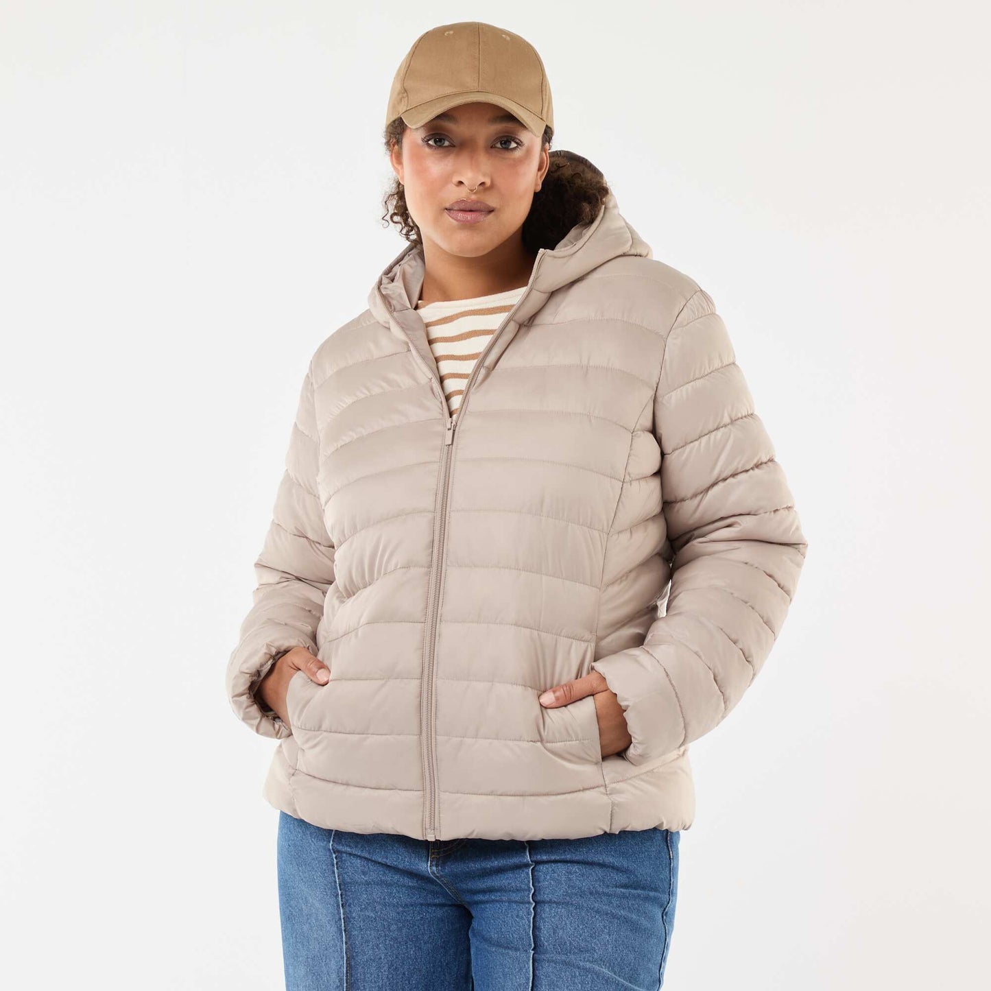 Anorak acolchado impermeable BEIGE