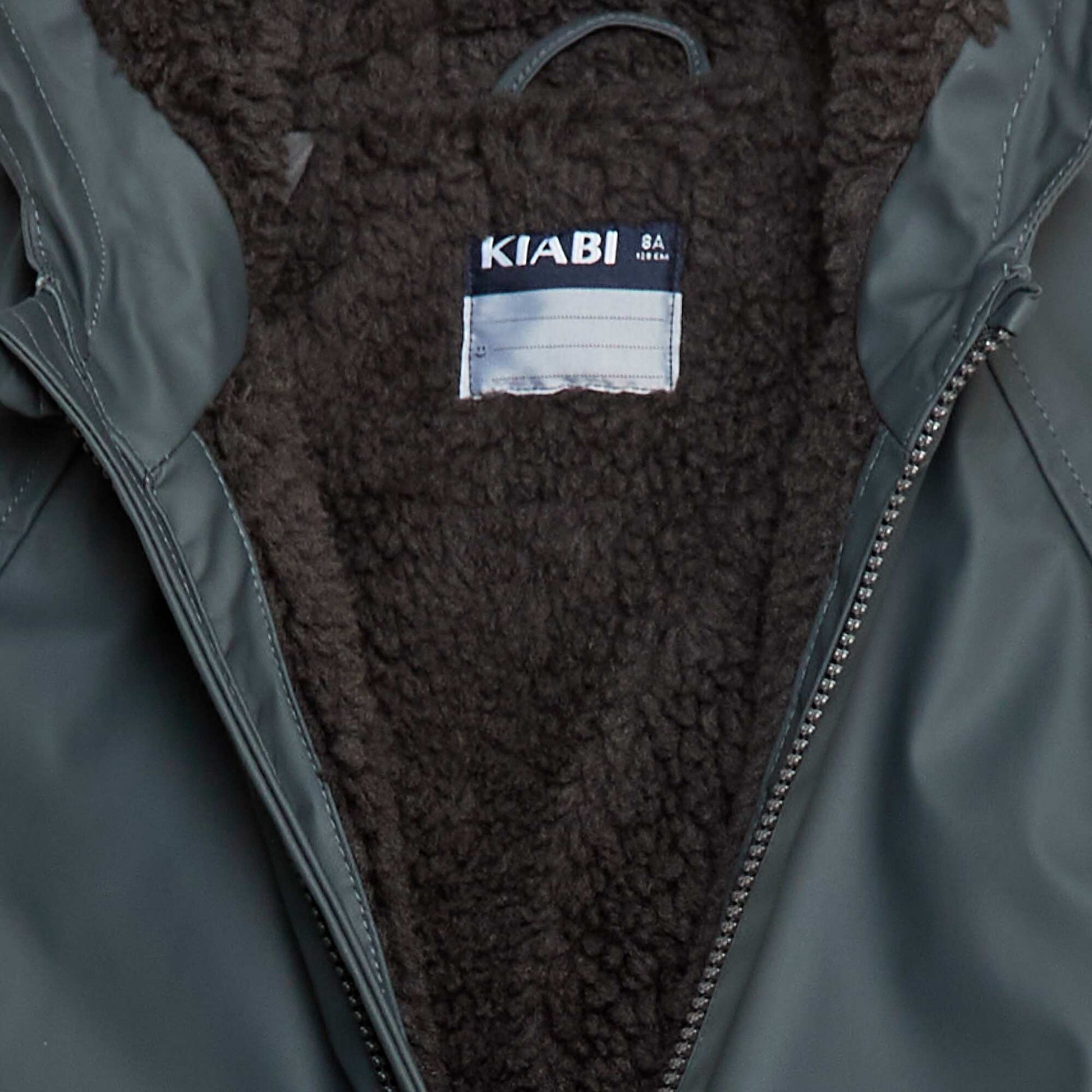 Parka repelente al agua con capucha efecto borreguito GRIS