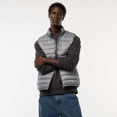 Anorak impermeable sin mangas liso GRIS