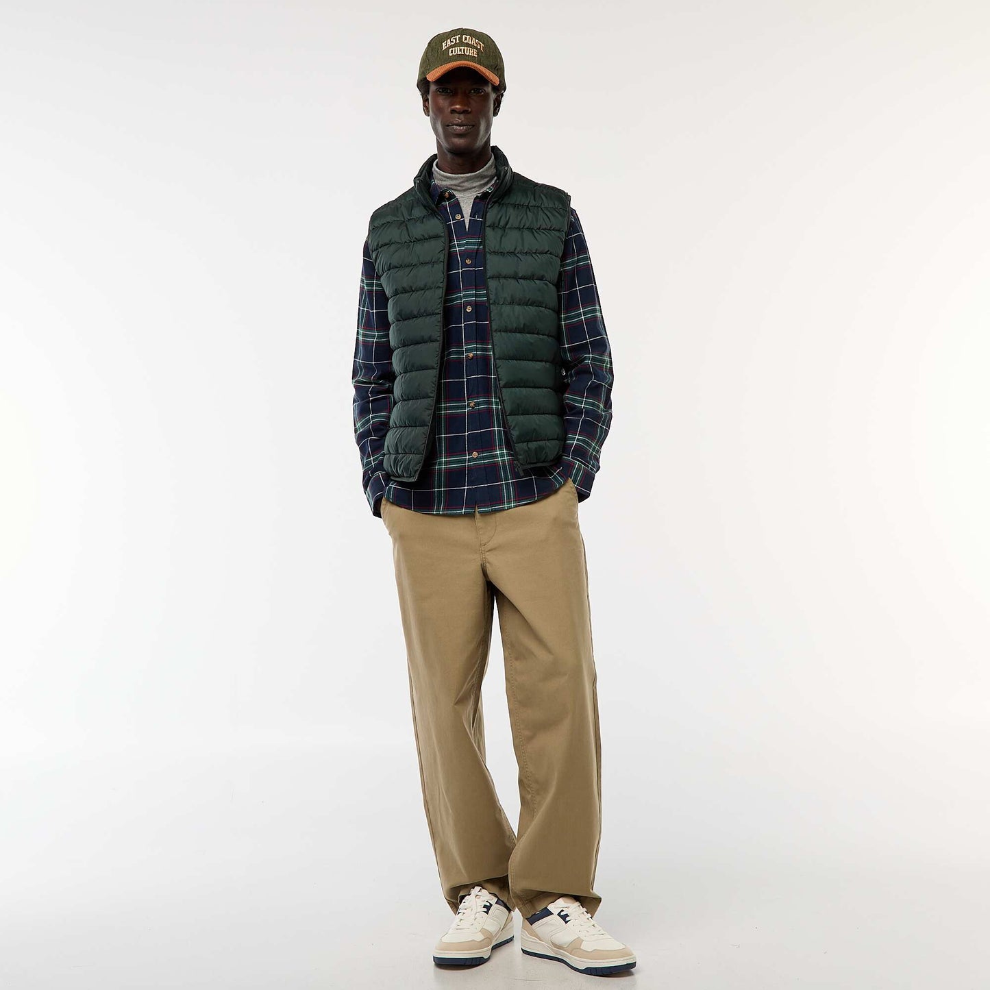 Anorak impermeable sin mangas liso VERDE