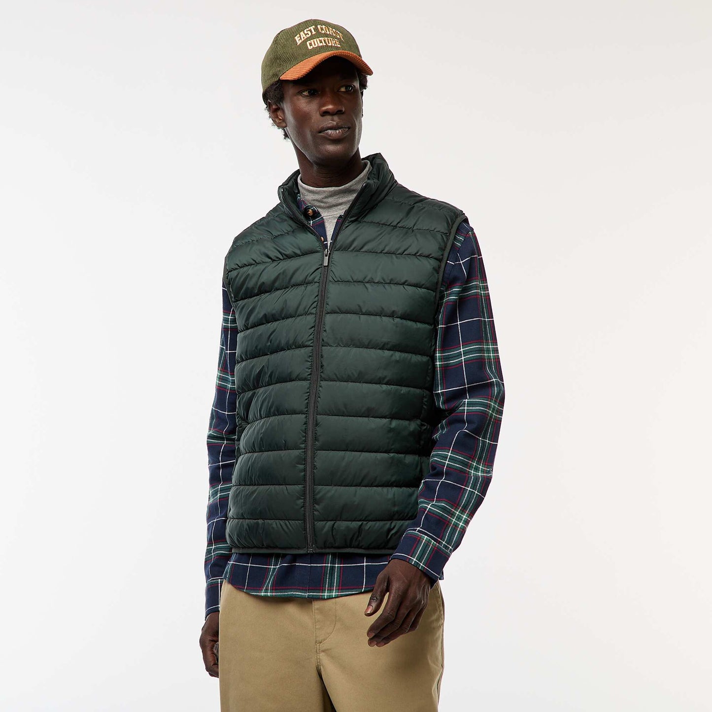 Anorak impermeable sin mangas liso VERDE