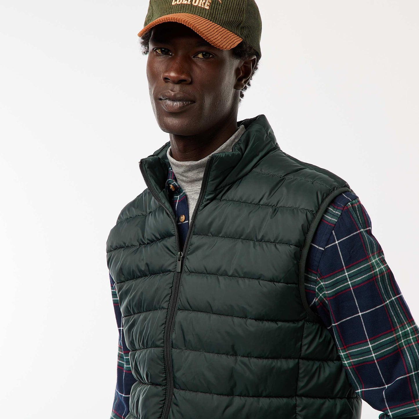 Anorak impermeable sin mangas liso VERDE