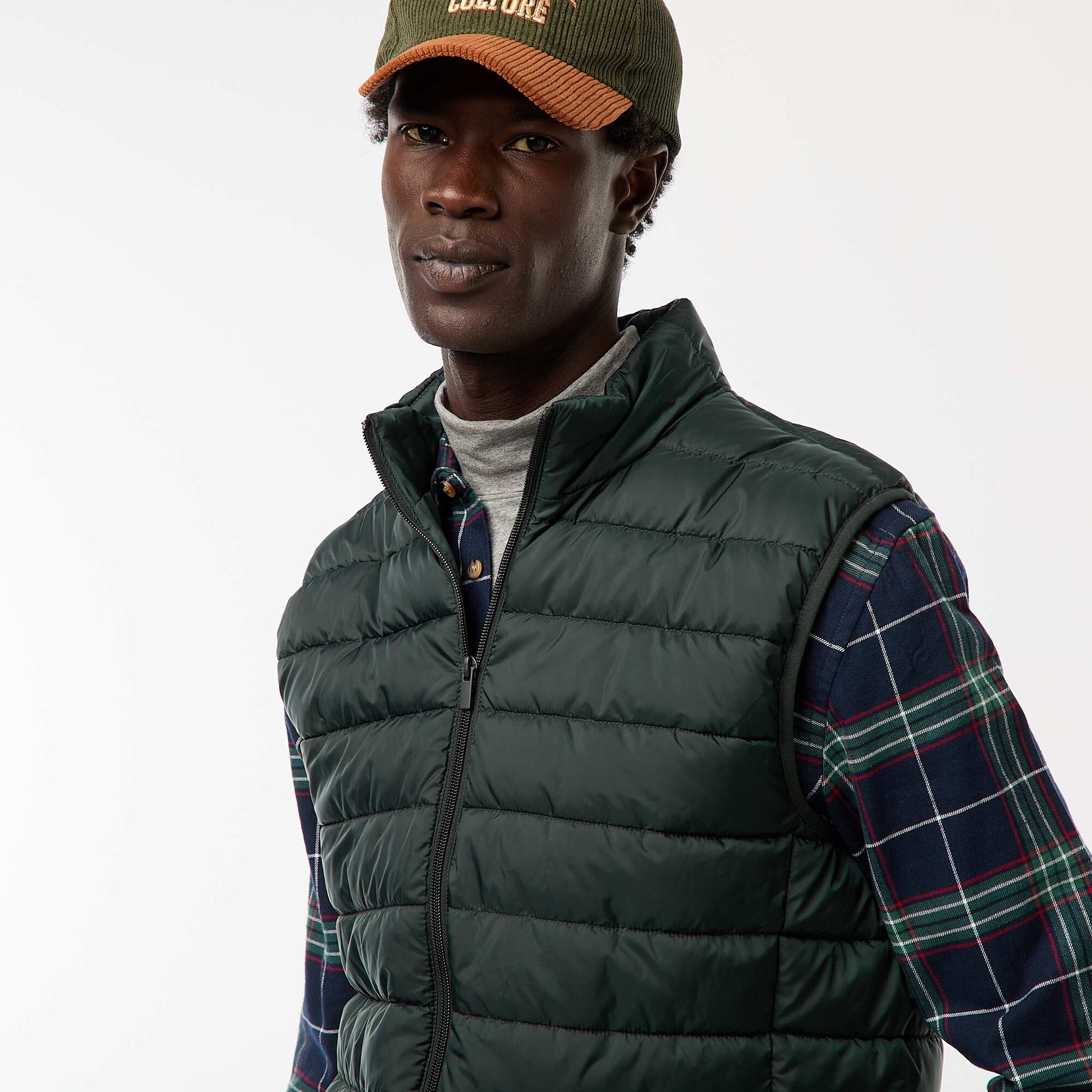 Anorak impermeable sin mangas liso VERDE