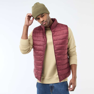 Anorak impermeable sin mangas liso ROJO