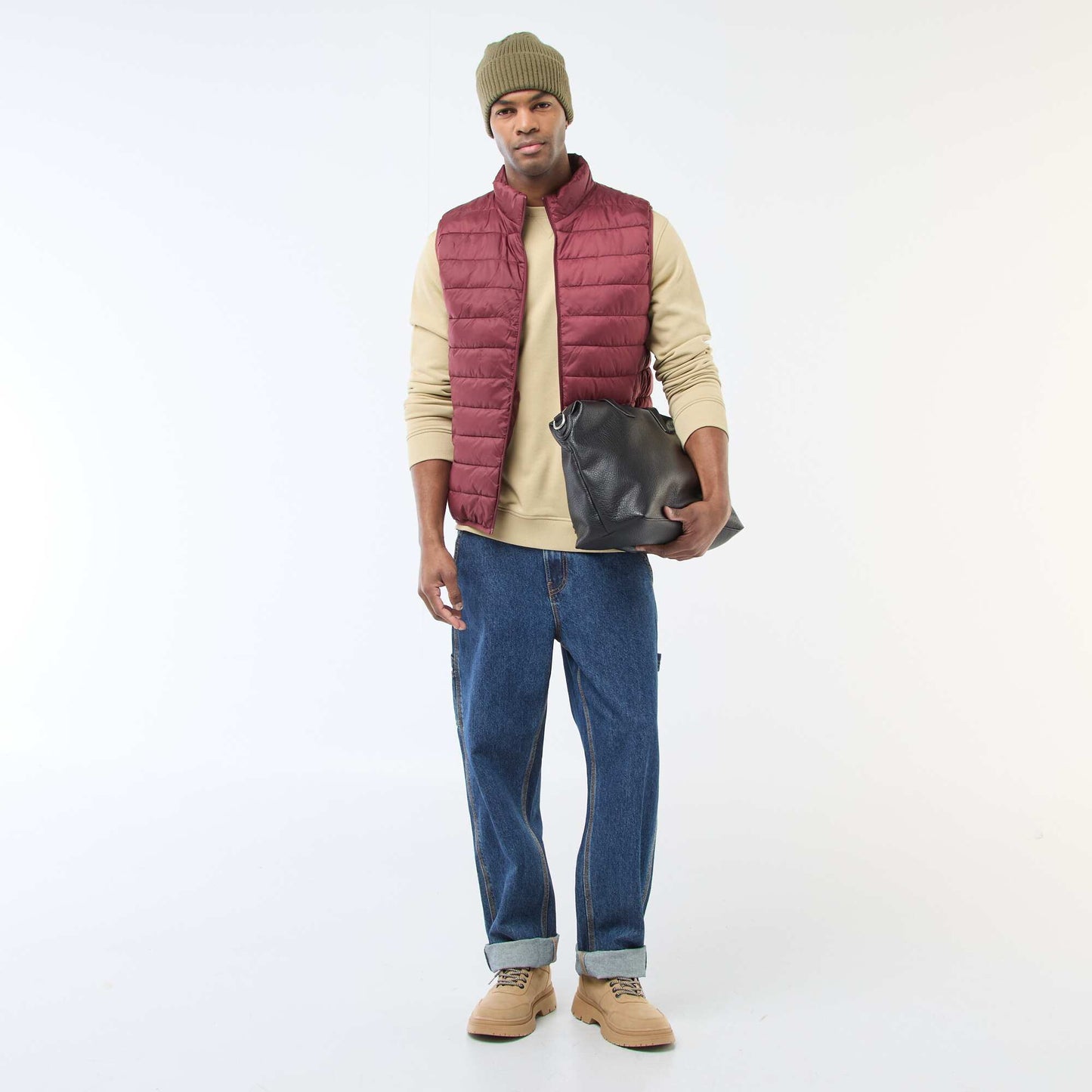 Anorak impermeable sin mangas liso ROJO