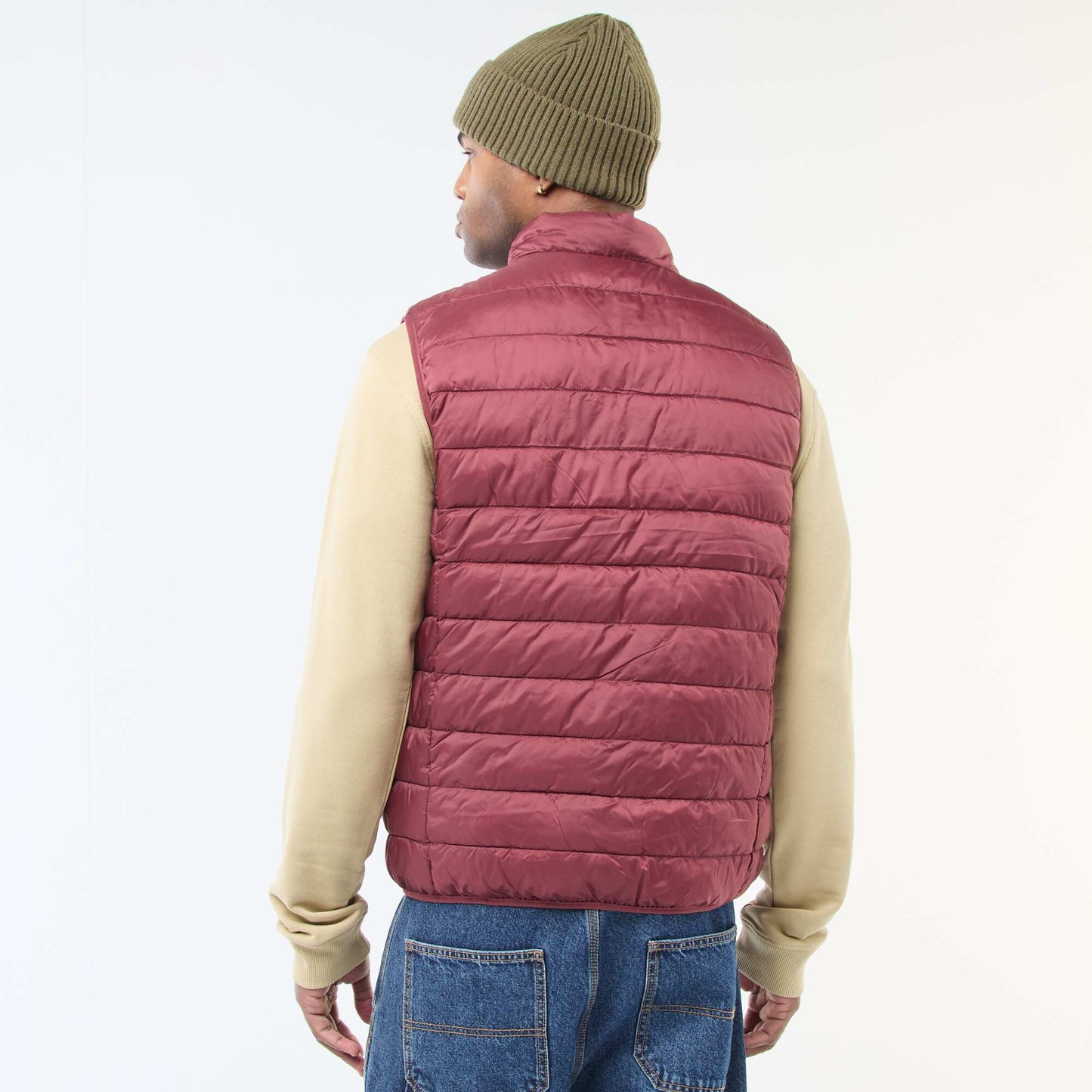 Anorak impermeable sin mangas liso ROJO