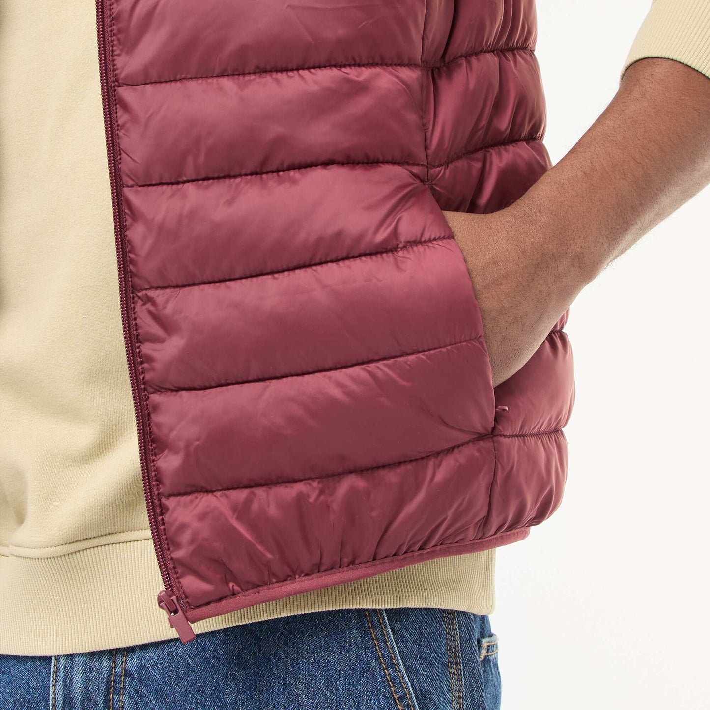 Anorak impermeable sin mangas liso ROJO