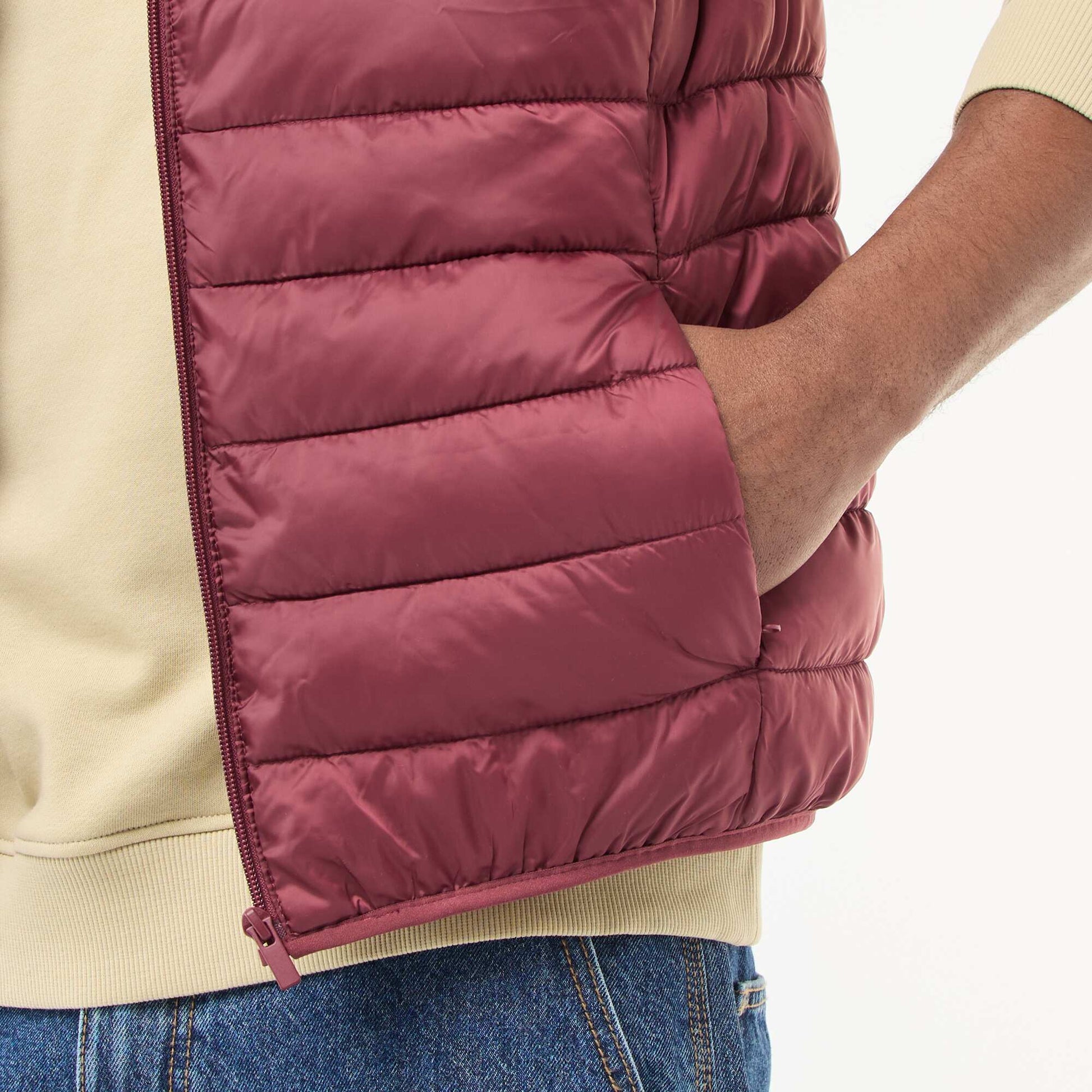 Anorak impermeable sin mangas liso ROJO