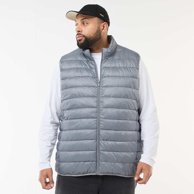 Chaleco acolchado ligero sin mangas con cuello alto GRIS