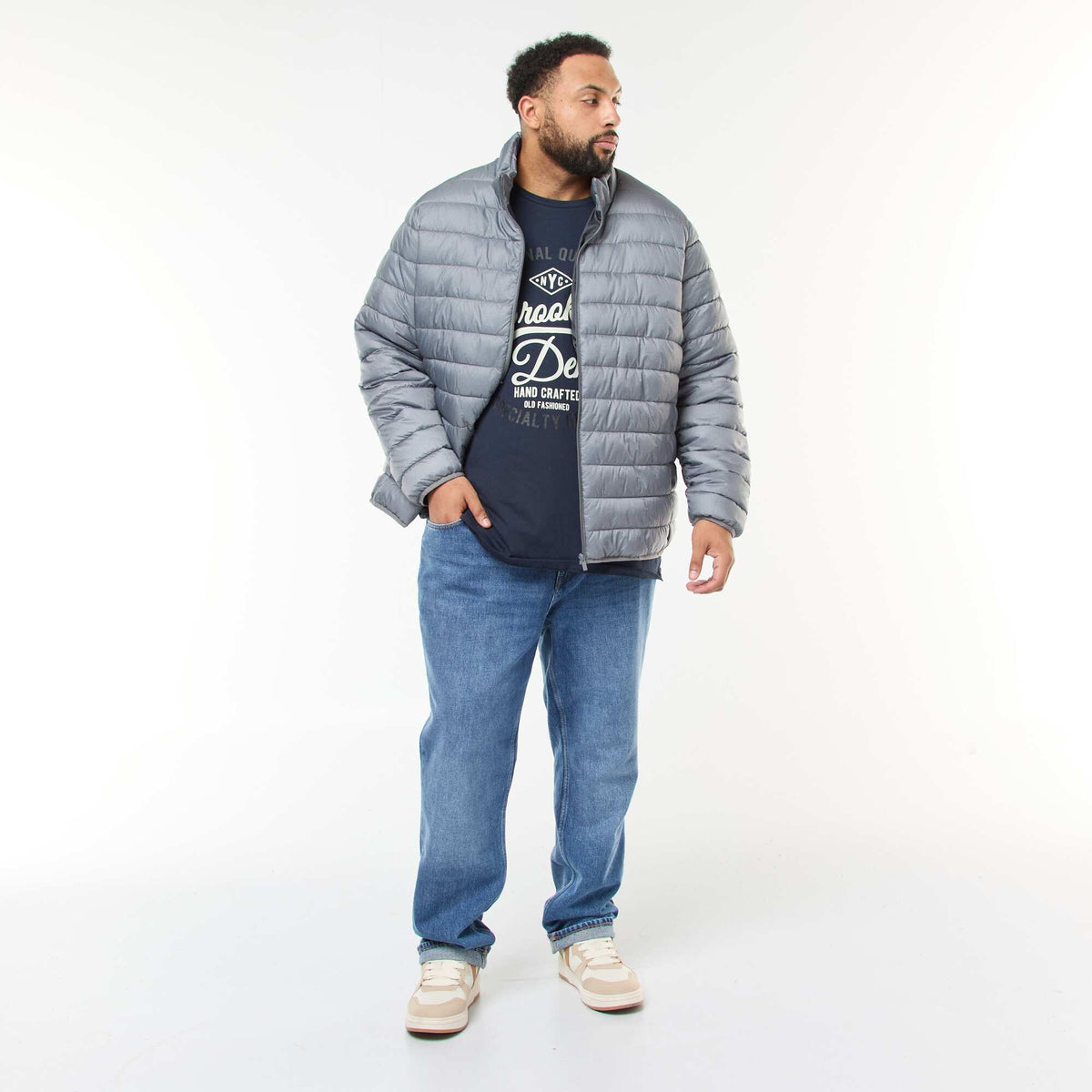 Campera ligera lisa de manga larga y cuello alto GRIS