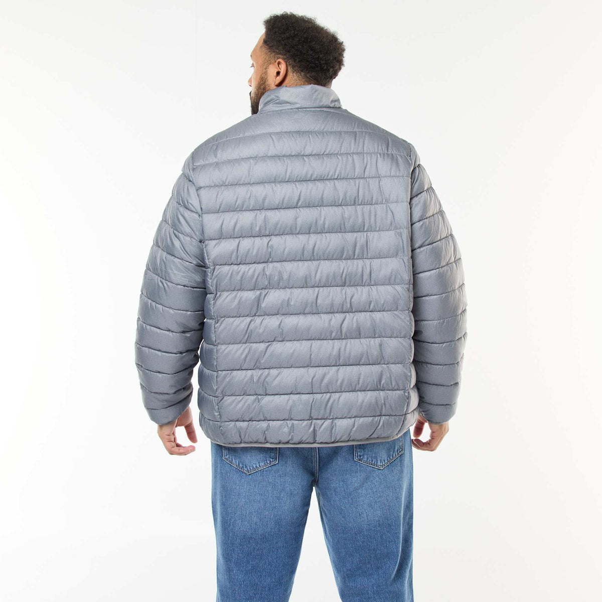 Campera ligera lisa de manga larga y cuello alto GRIS