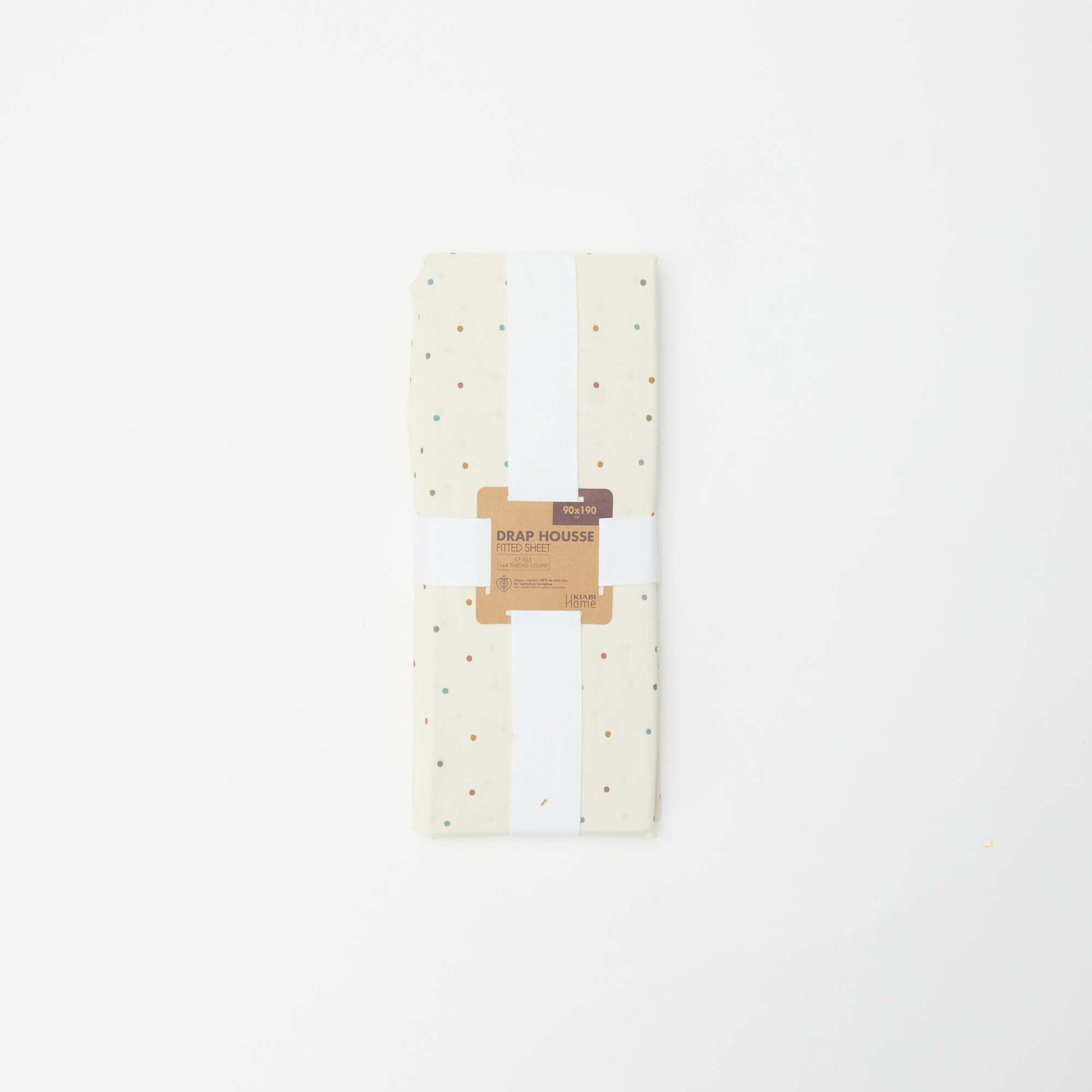 Sábana bajera ajustable individual (90x190) de algodón - Kiabi Home BEIGE