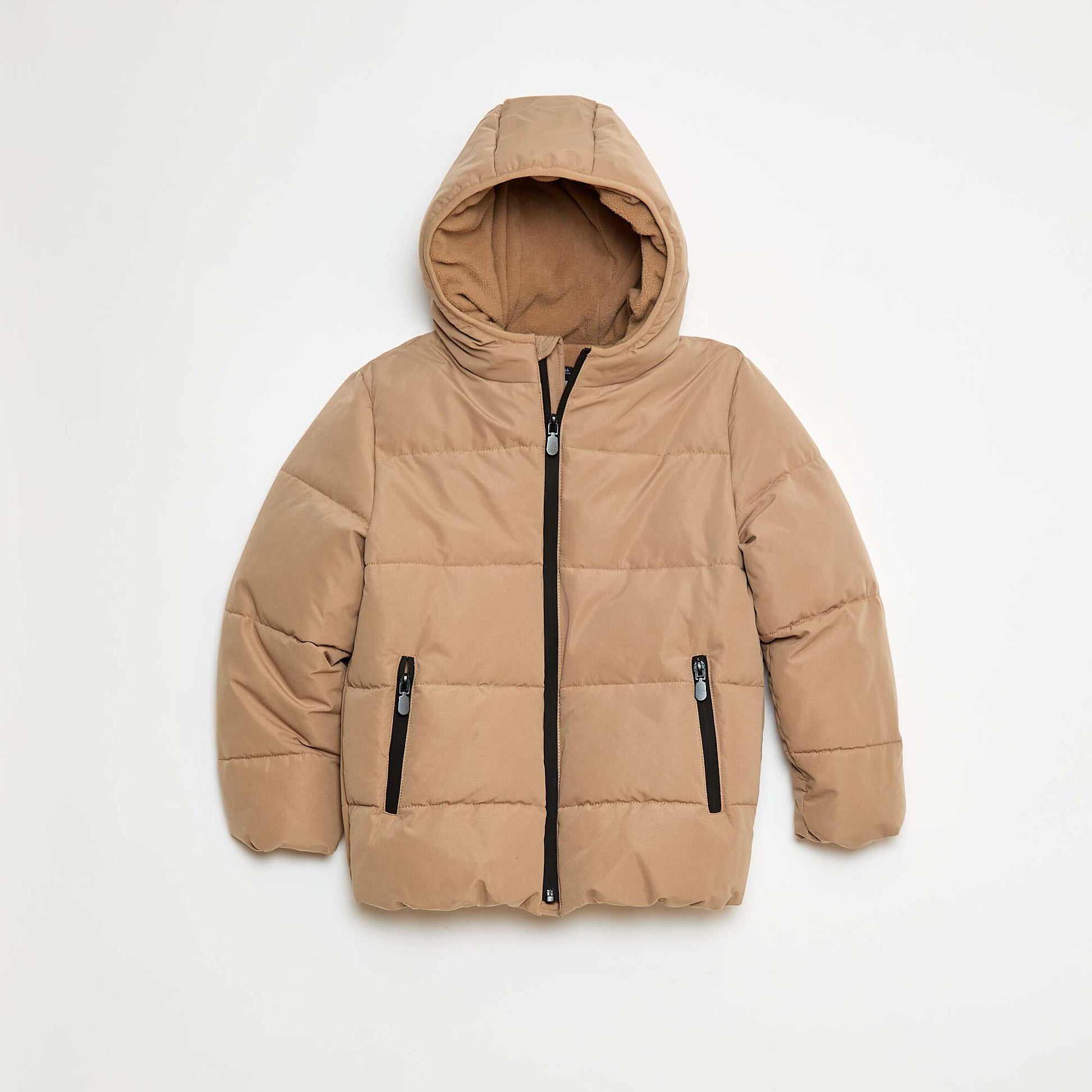 Campera acolchada cálida con capucha BEIGE