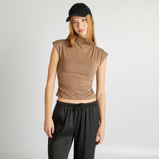 Camiseta fruncida en los laterales GRIS