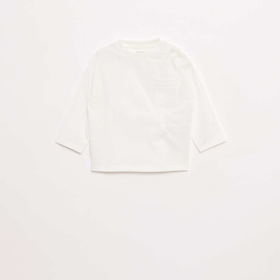 Camiseta de manga larga con bolsillo en el pecho BLANCO