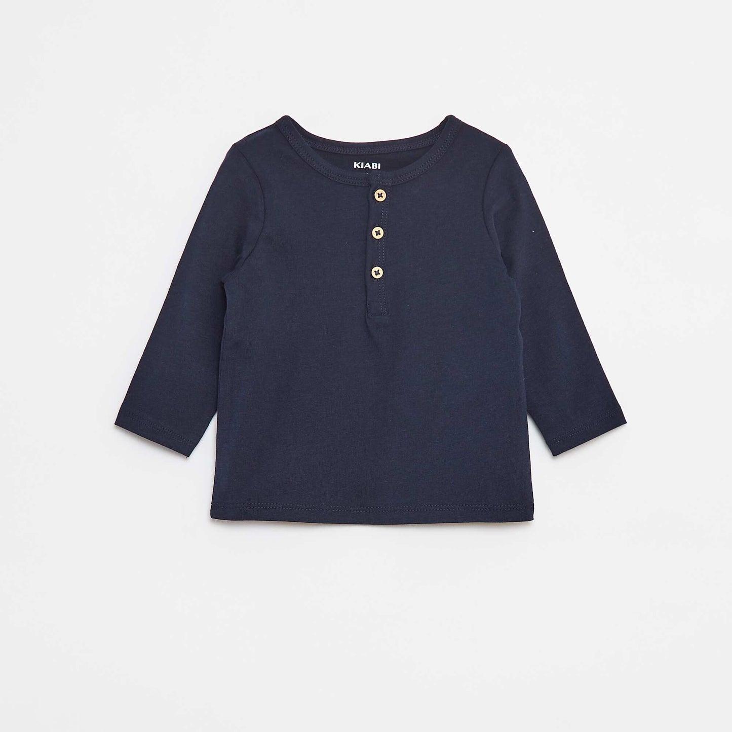 Camiseta con cuello panadero AZUL