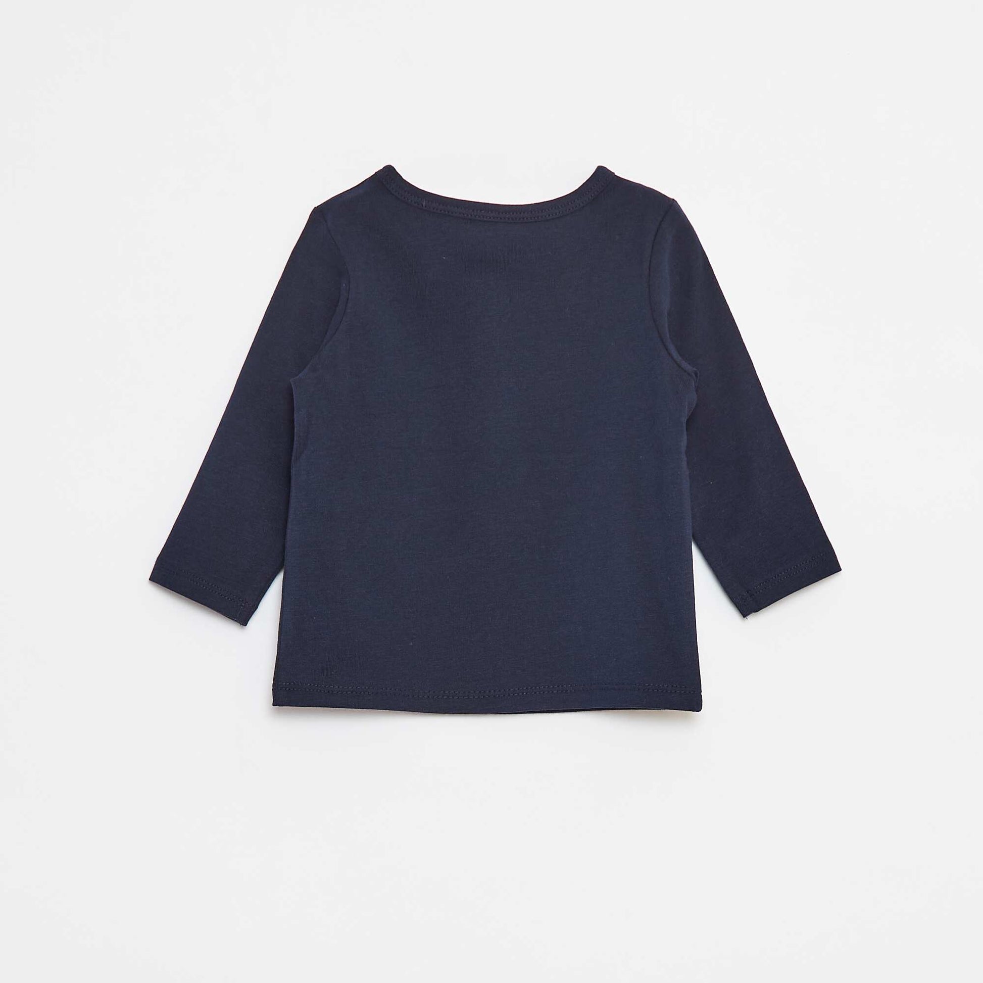 Camiseta con cuello panadero AZUL