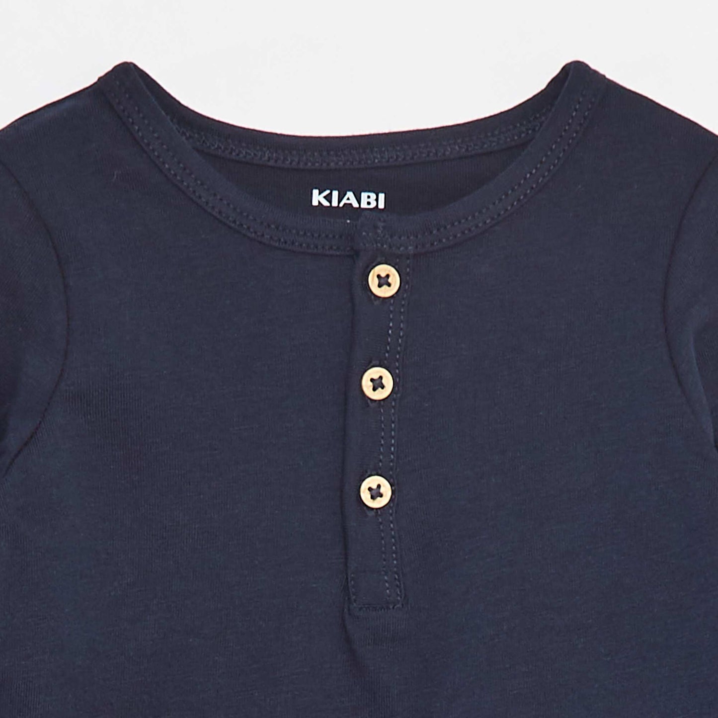 Camiseta con cuello panadero AZUL