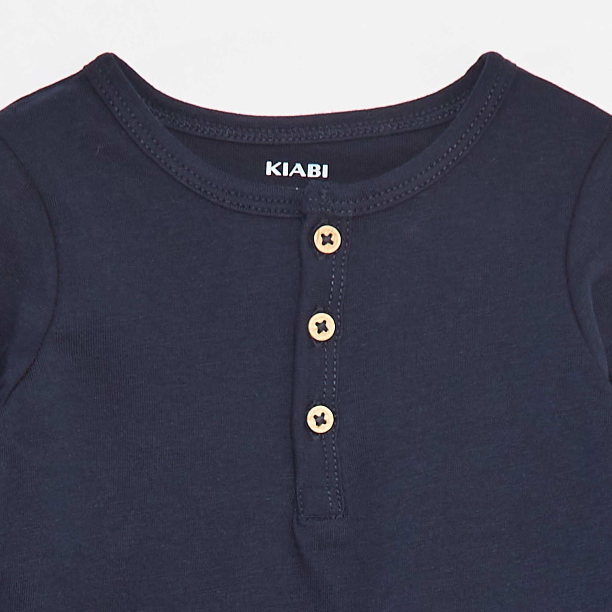 Camiseta con cuello panadero AZUL