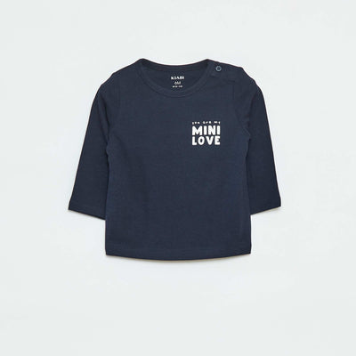 Camiseta estampada de manga larga AZUL