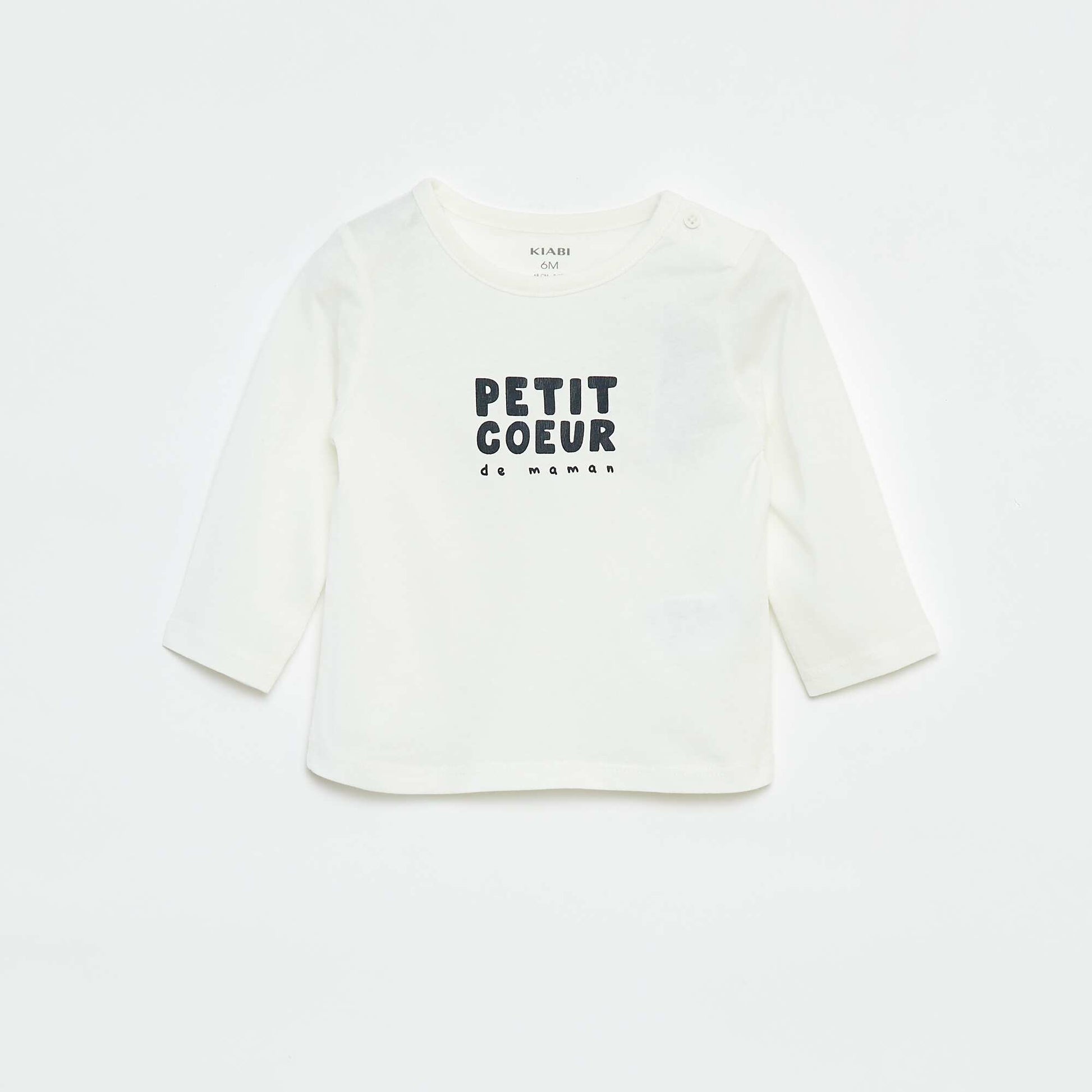 Camiseta estampada de manga larga BLANCO