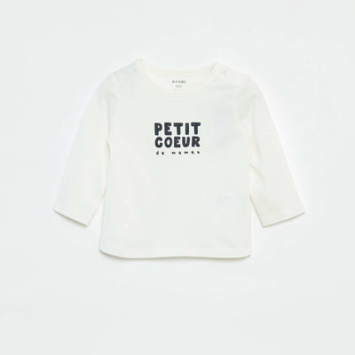 Camiseta estampada de manga larga BLANCO