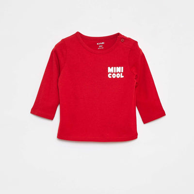 Camiseta estampada de manga larga ROJO