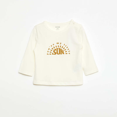 Camiseta estampada de manga larga BLANCO