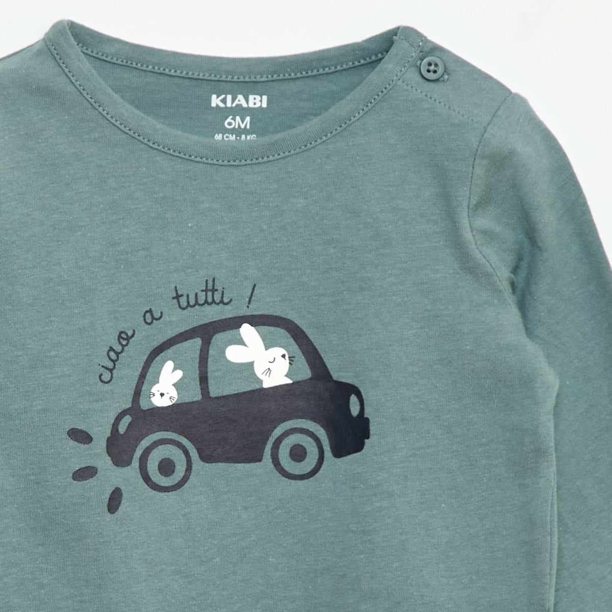 Camiseta de manga larga con estampado AZUL