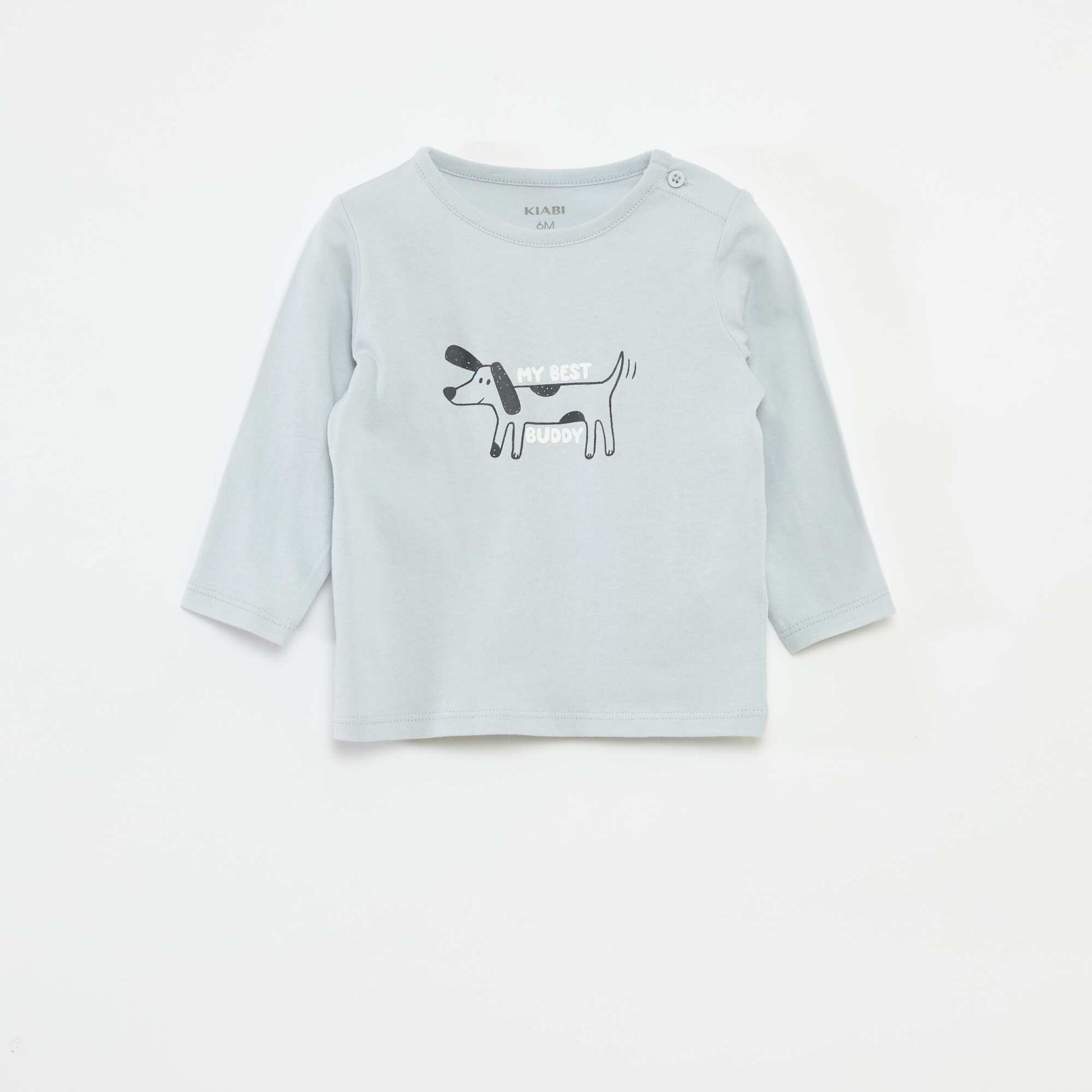 Camiseta de manga larga con adornos AZUL