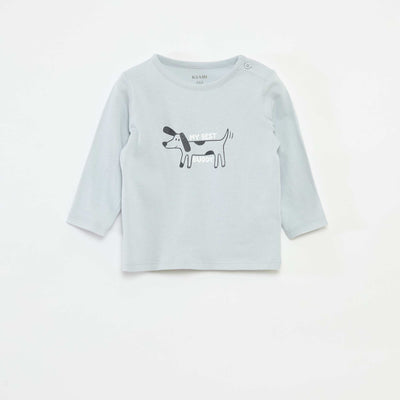Camiseta de manga larga con adornos AZUL