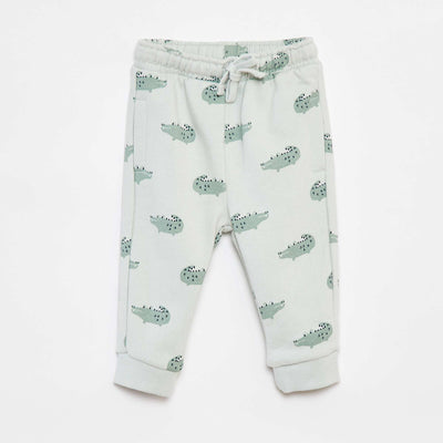 Pantalón de chándal liso con cintura elástica VERDE