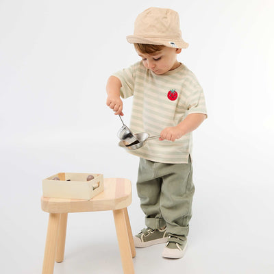 Pantalón de twill paperbag talla 3/4 VERDE