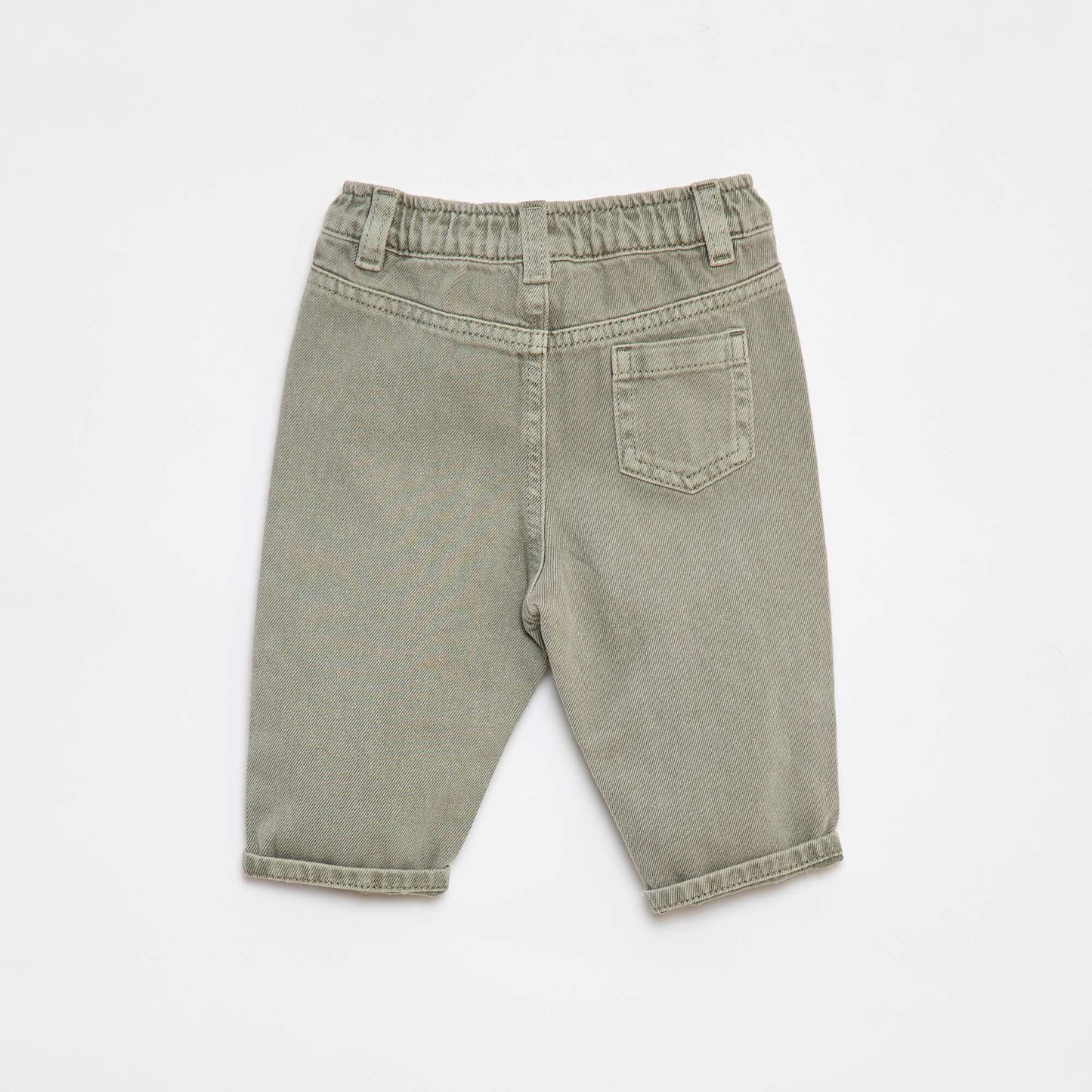 Pantalón de twill paperbag talla 3/4 VERDE